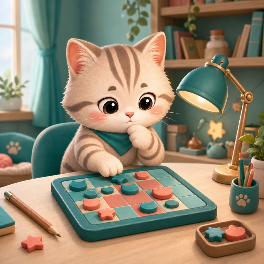 Mochi the cat illustration for the Hard difficulty mode