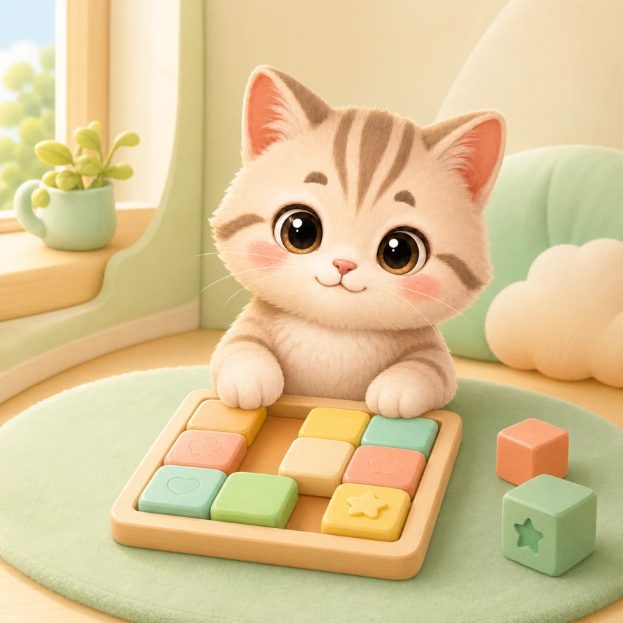 Mochi the cat illustration for the Normal difficulty mode